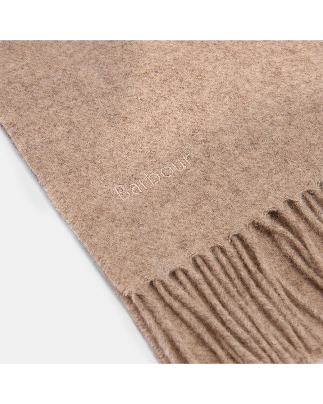 Barbour Natural Logo Tassel Scarf