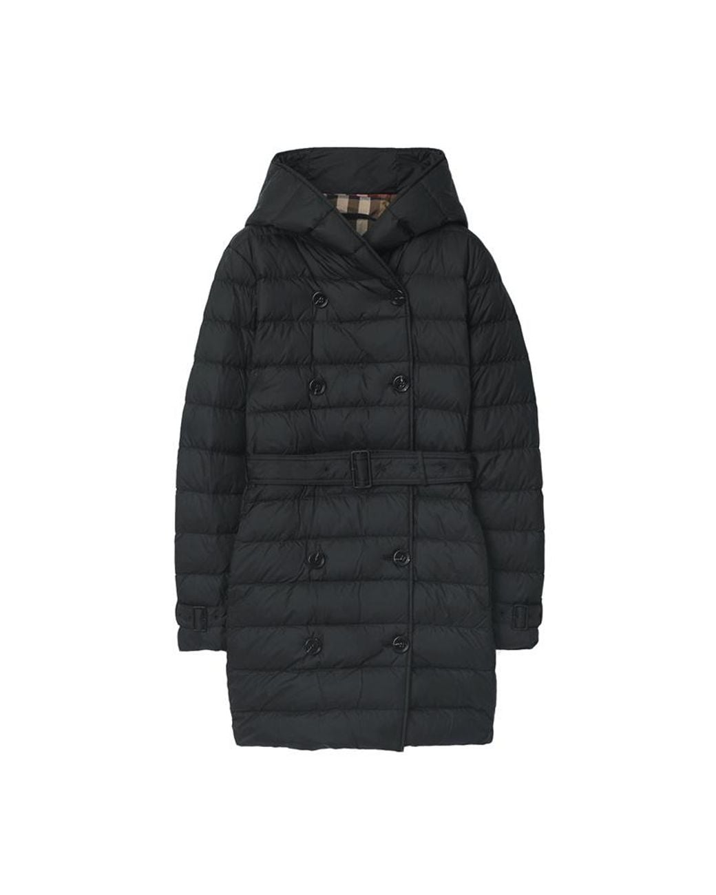 Burberry Black Short Nylon Hooded Puffer Coat