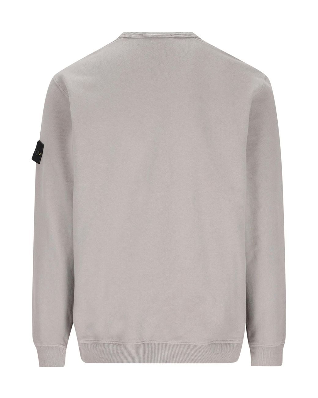 Stone Island Gray Compass Patch Crewneck Sweatshirt for men