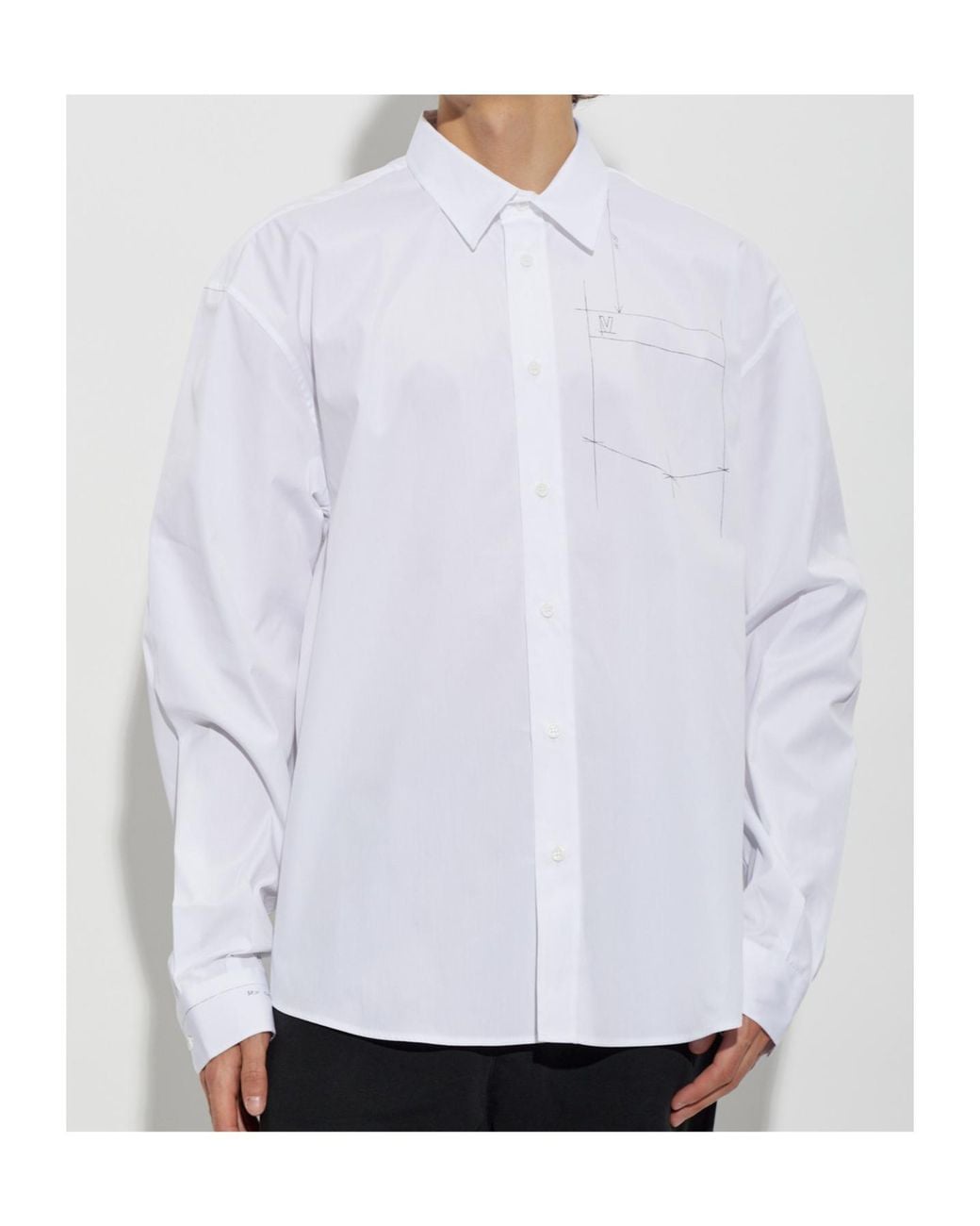Vetements White Sketch Print Shirt for men