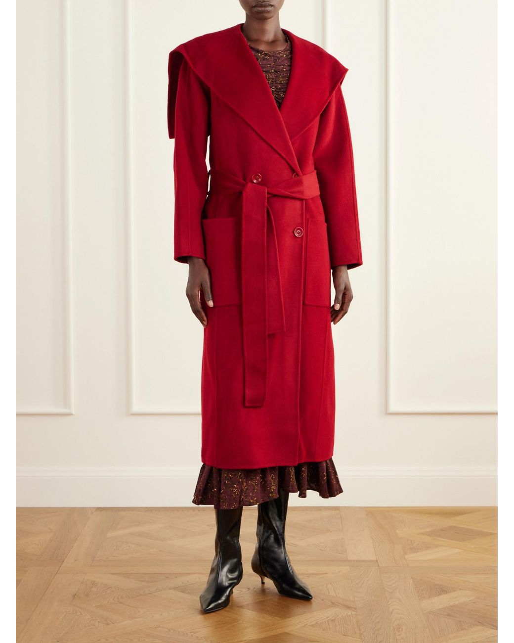 Ulla Johnson Red Double-Breasted Coat