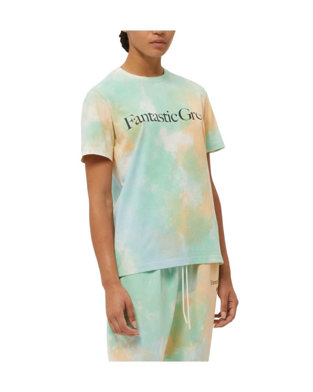 MSGM Green Logo Printed Crewneck T-Shirt