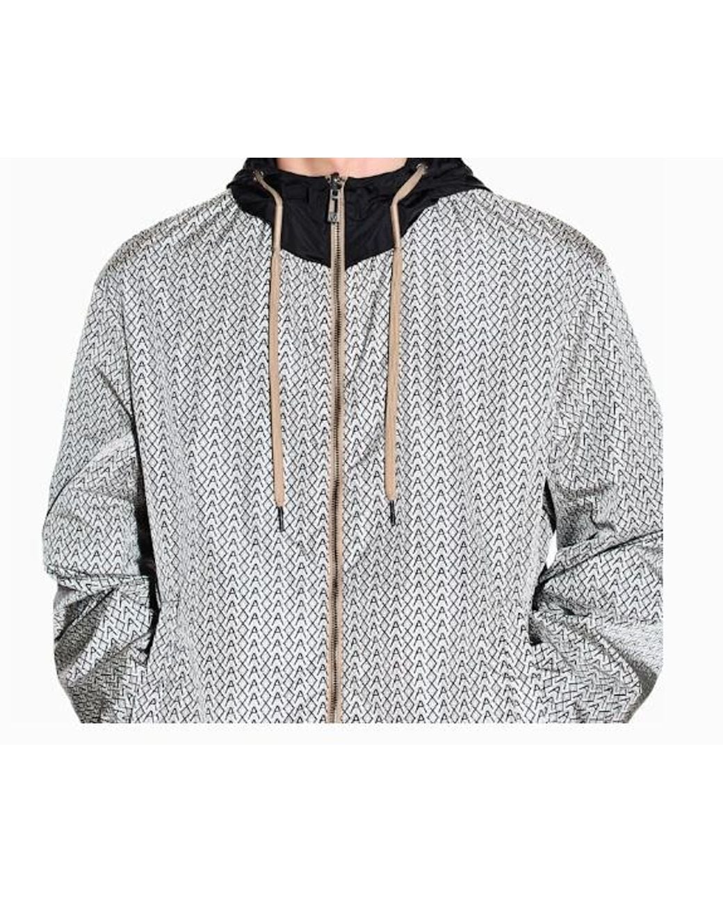 ARMANI EXCHANGE Gray Reversible Hooded Jacket for men