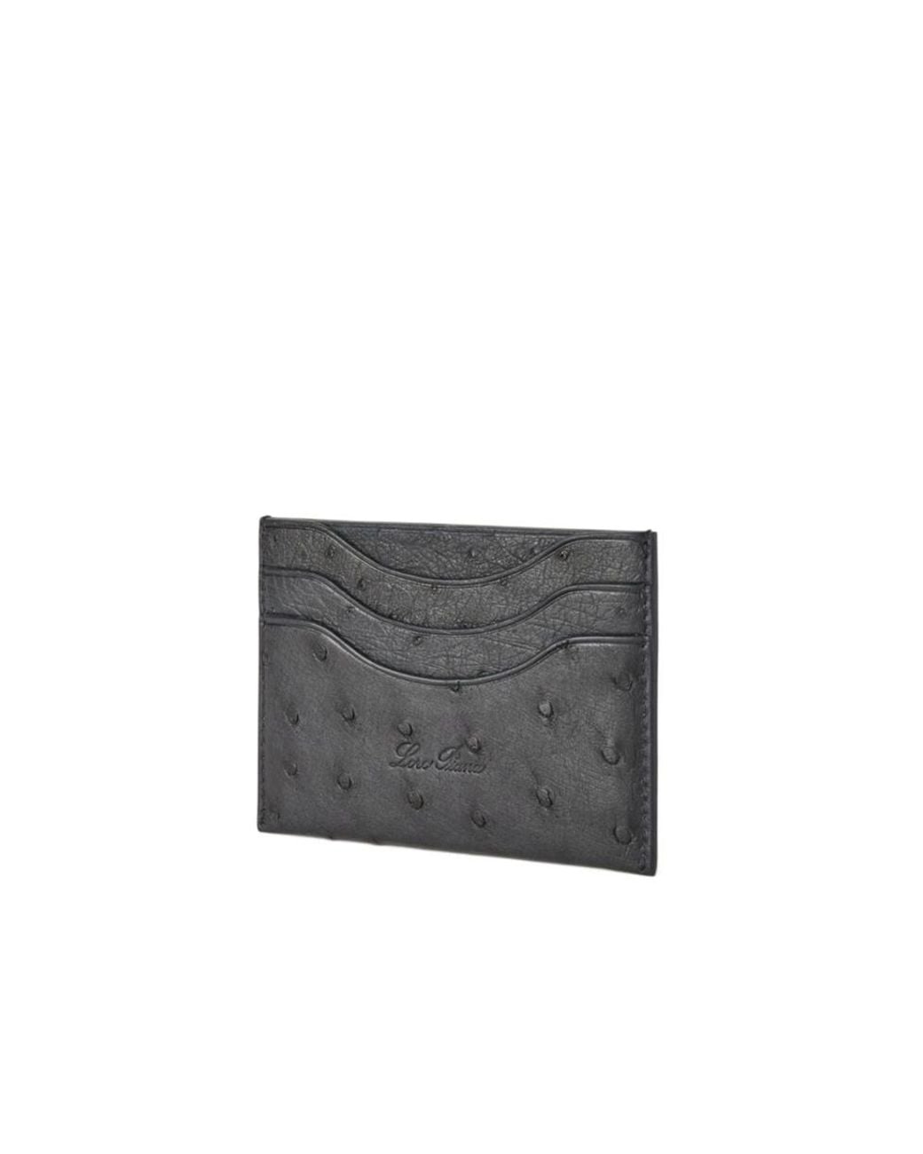 Loro Piana Gray Logo Card Holder for men