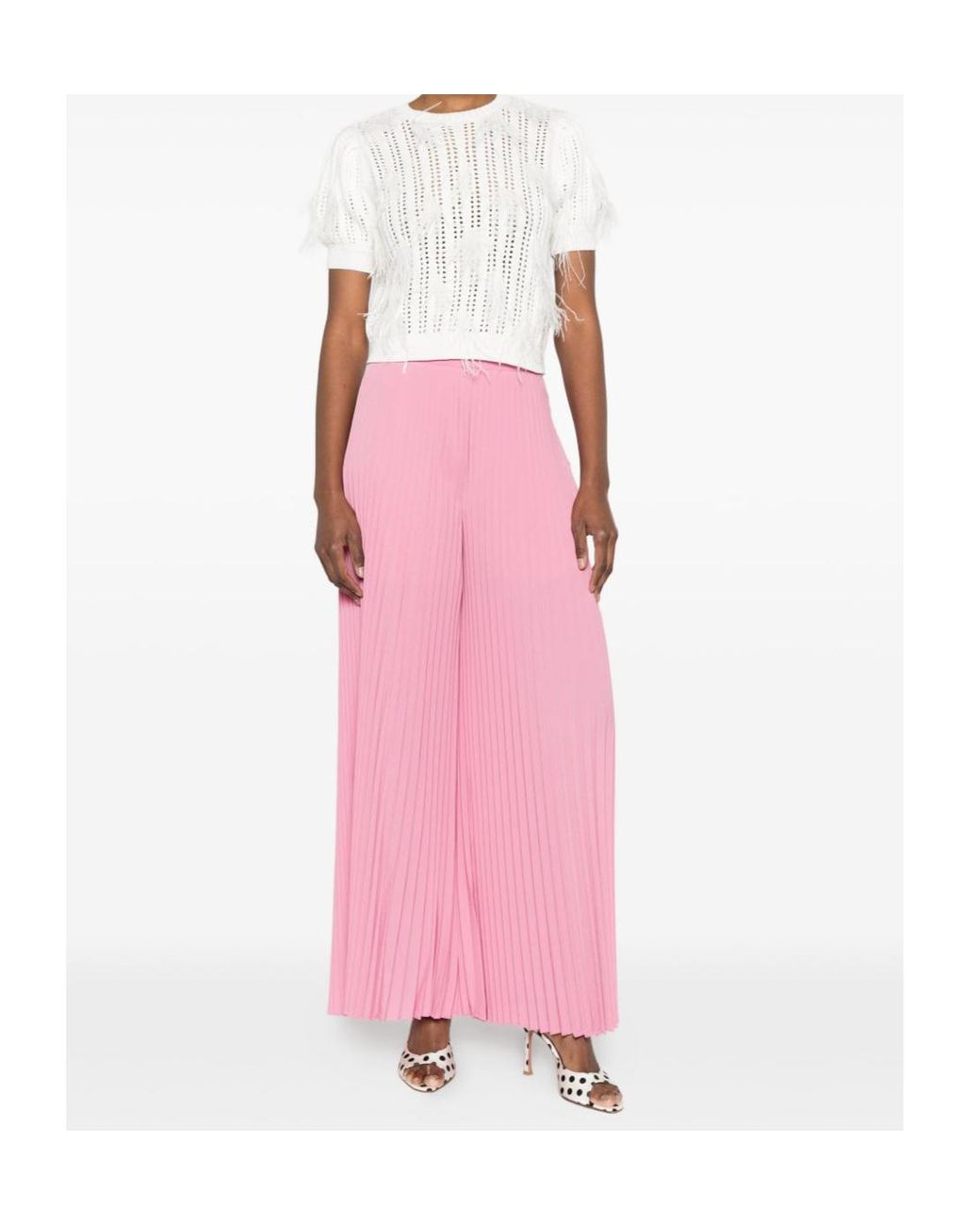 Twinset Pink Pleated Flared Pants