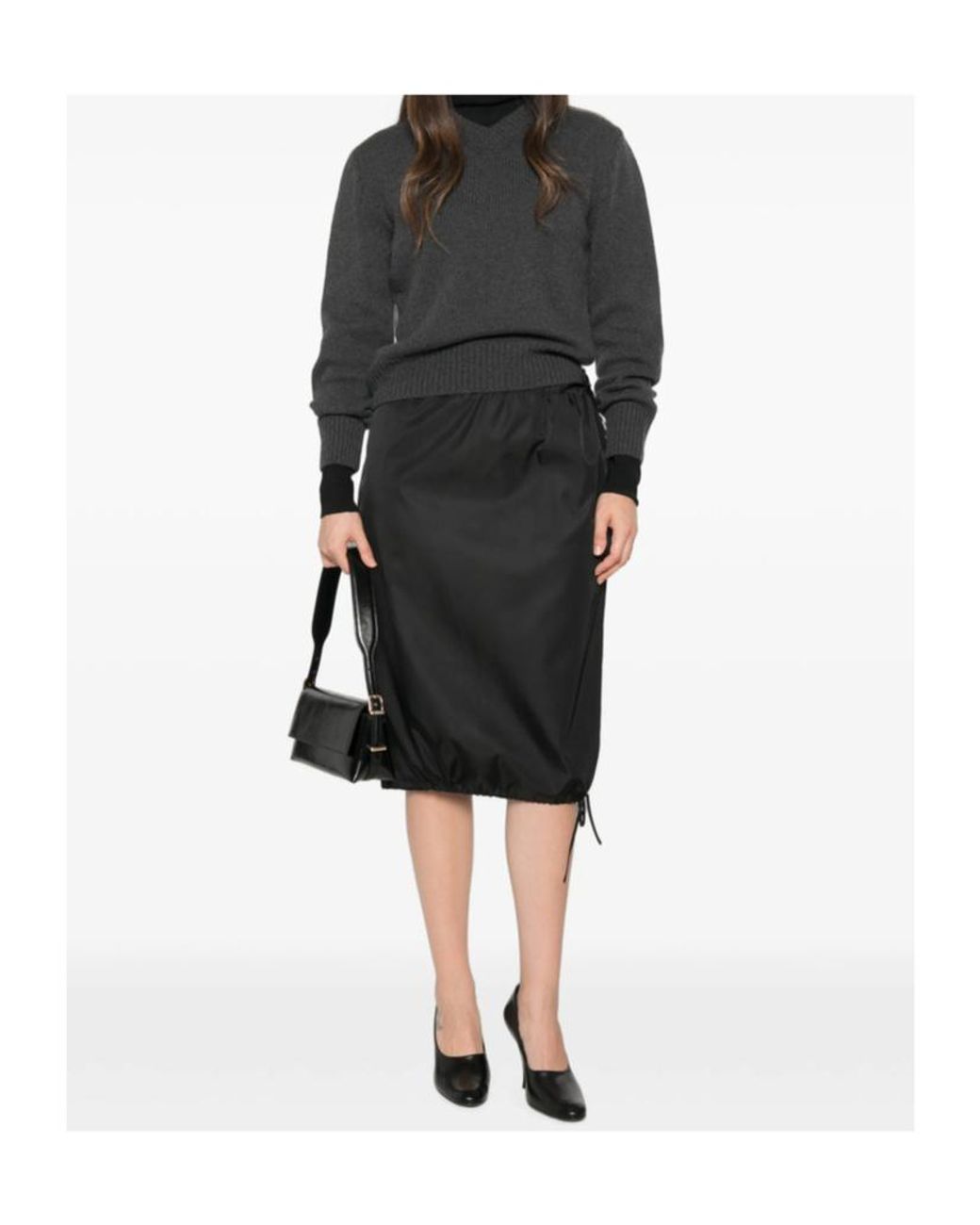 Prada Black Re-Nylon Pencil Skirt