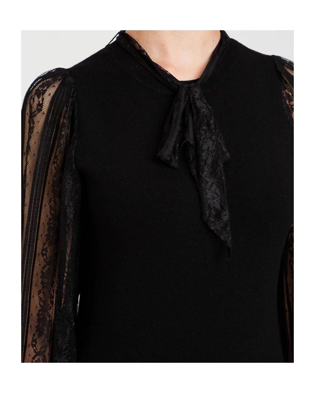 Twinset Black Lace Sleeve Mini Dress