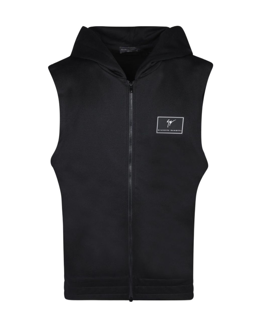 Giuseppe Zanotti Black Zipped Hooded Gilet for men