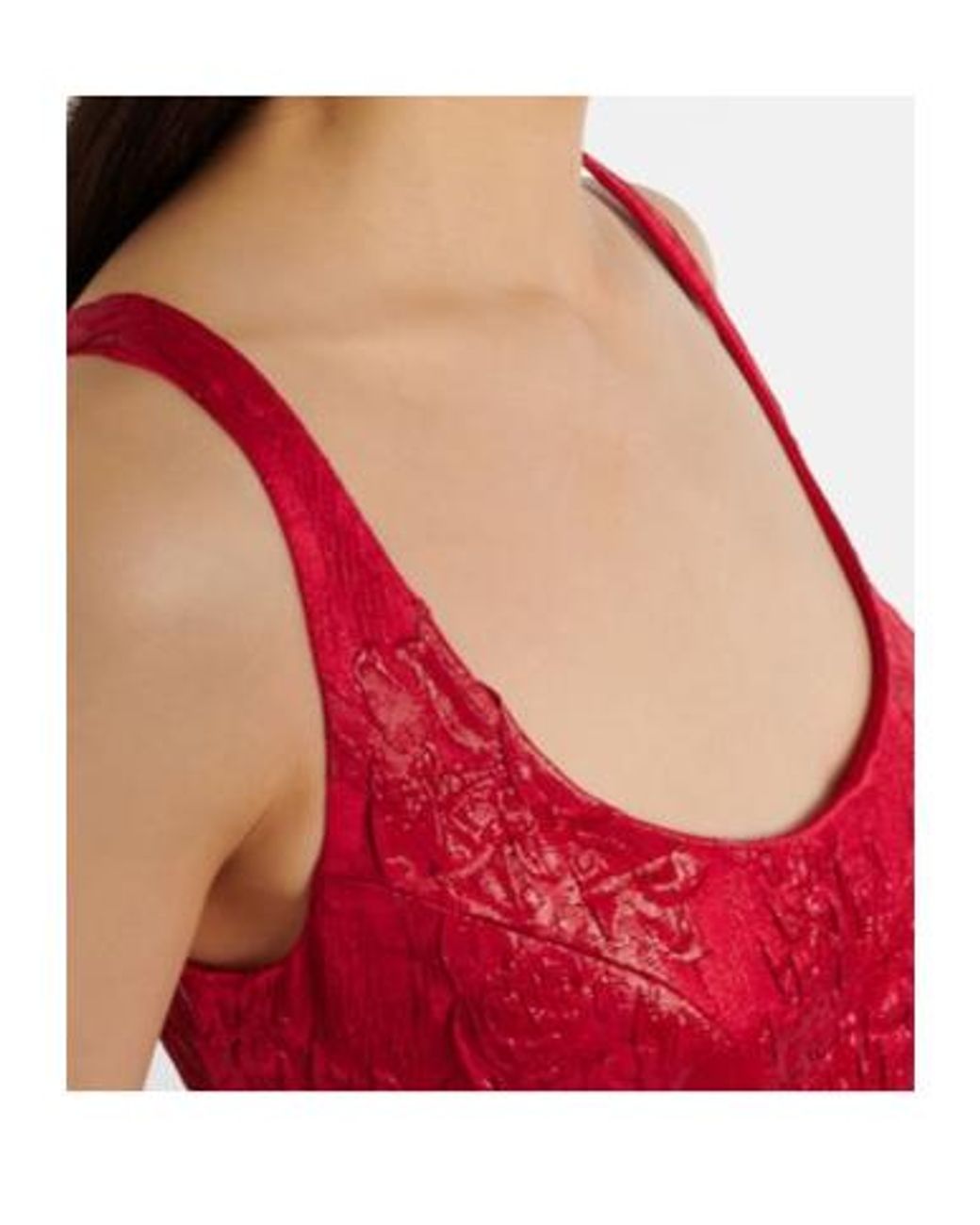 Safiyaa Red Asher Floral Jacquard Midi Dress