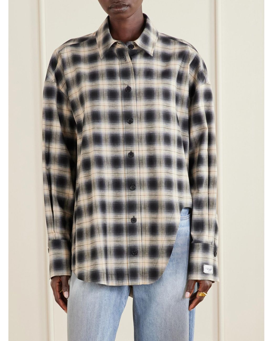 The Attico Gray Checked Shirt