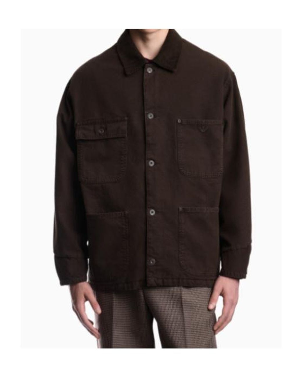 Emporio Armani Brown Patch Pocket Cotton Jacket for men