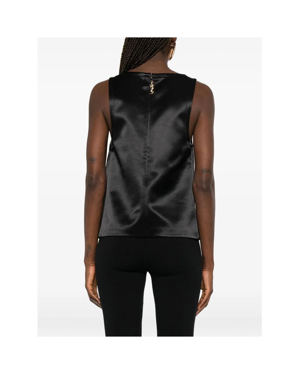 Saint Laurent Black Cassandre Shift Top