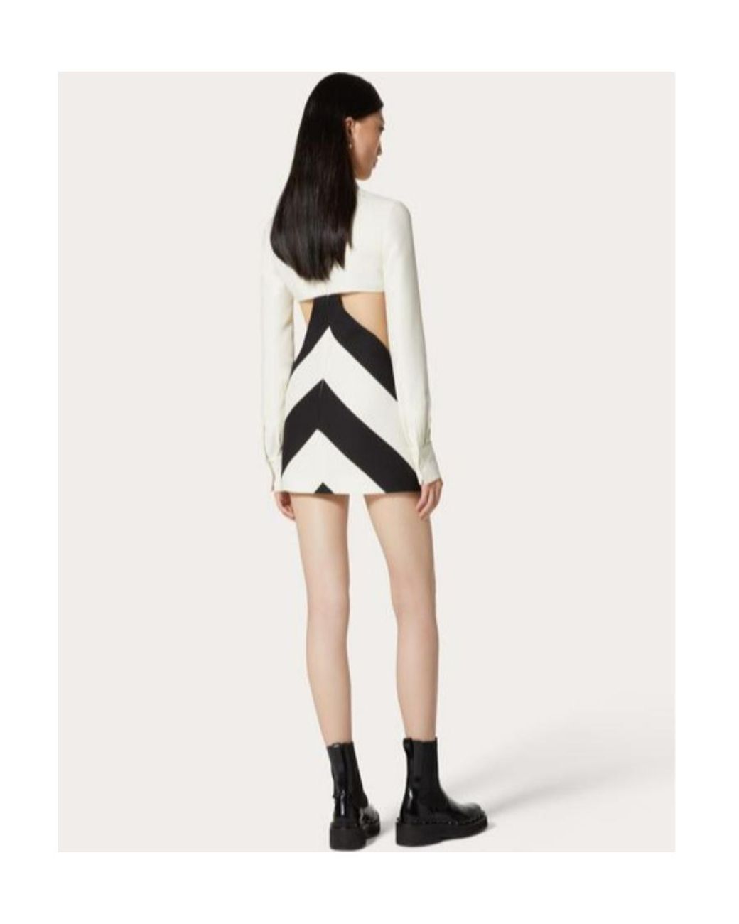 Valentino White Crepe Couture Strhype Cut-Out Mini Dress