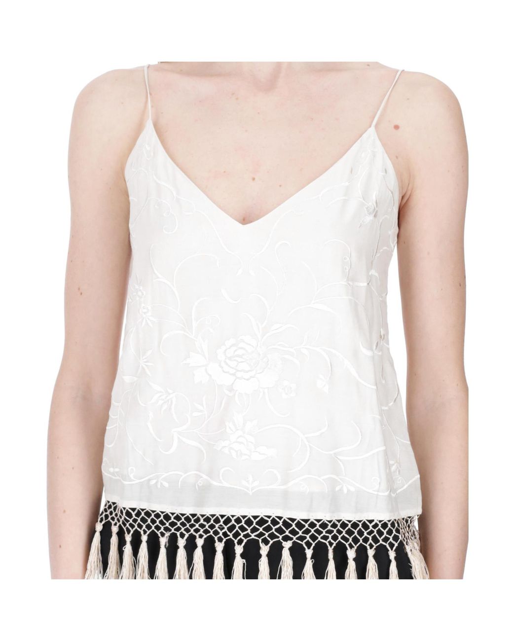 Semicouture White Sleeveless Camisole