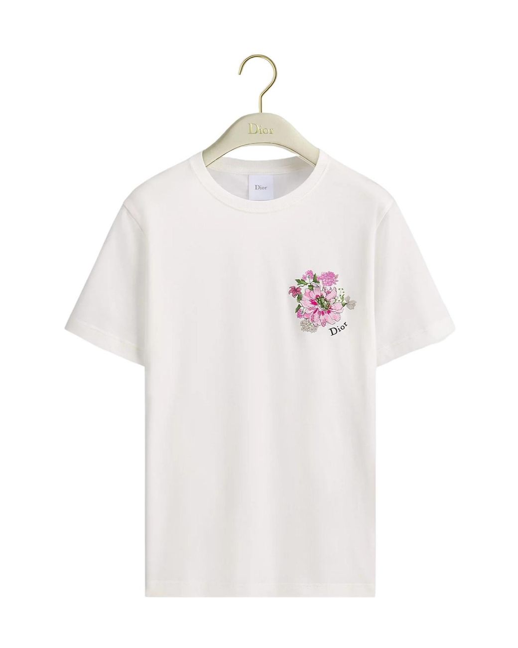 Dior White Embroidered Fitted T-Shirt