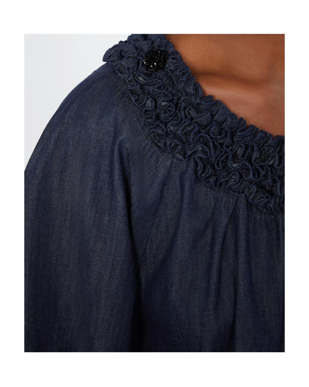 Max Mara Blue 'S Stmcatia Short-Sleeved Denim Blouse