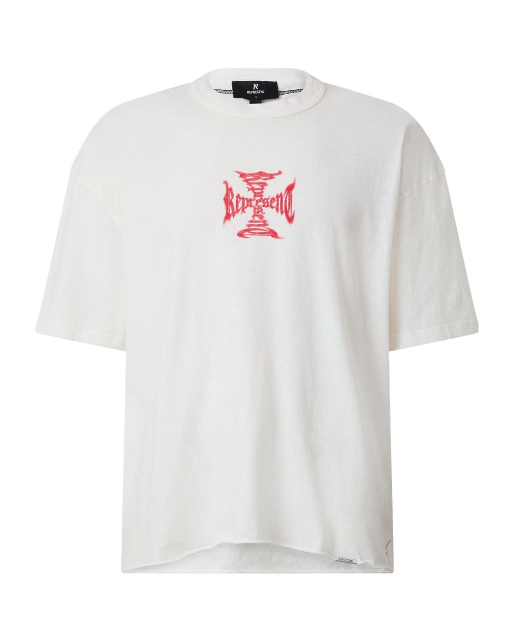 Represent White Short Sleeve Crew Neck T-Shirt for men