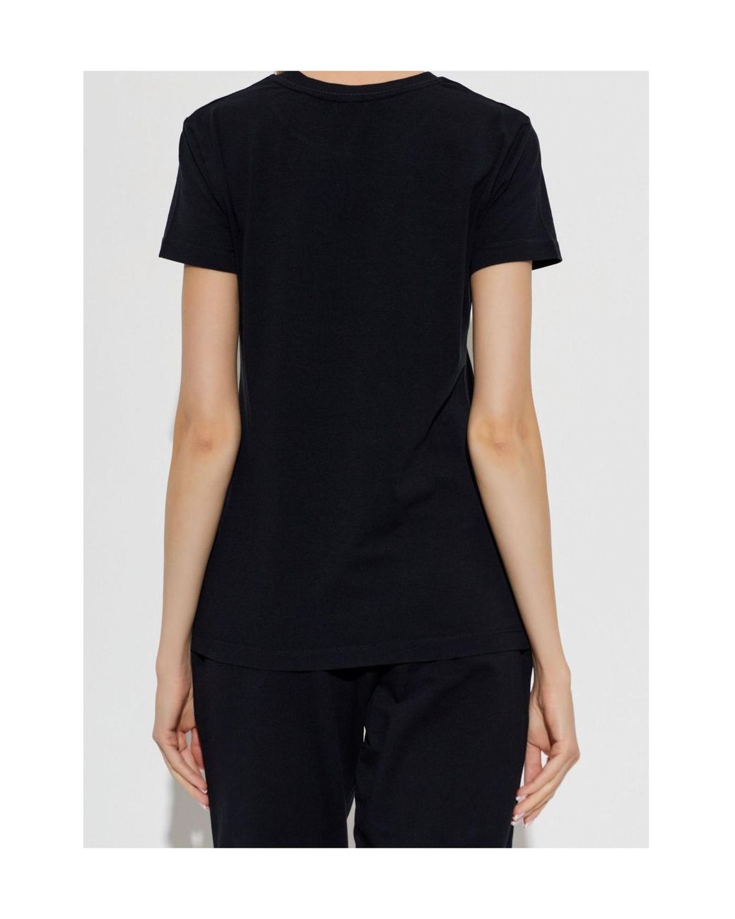 Moschino Black Bear-Printed Short Sleeved T-Shirt