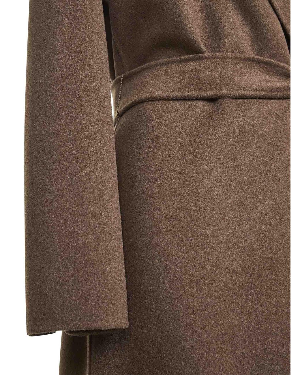 Max Mara Brown 'S Poldo Belted Long-Sleeved Coat