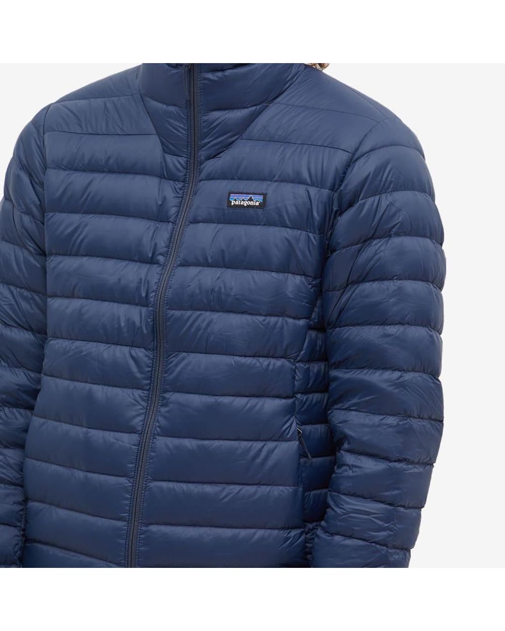 Patagonia Blue Quilted Zip-Front Down Jacket for men