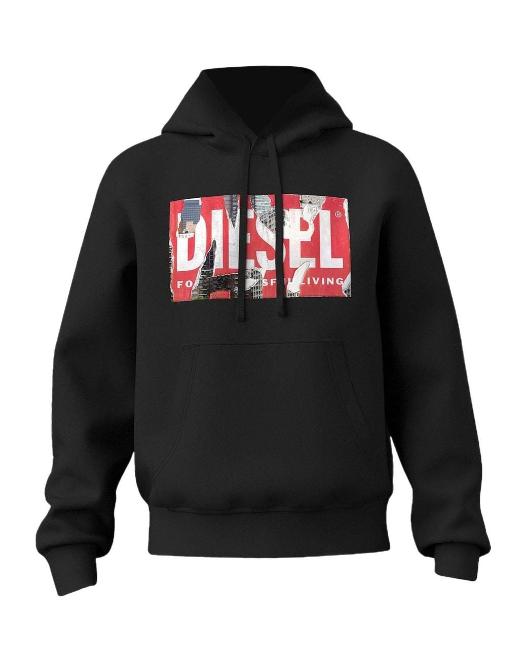 DIESEL Black Ginn Flpa Crew Sweatshirt for men