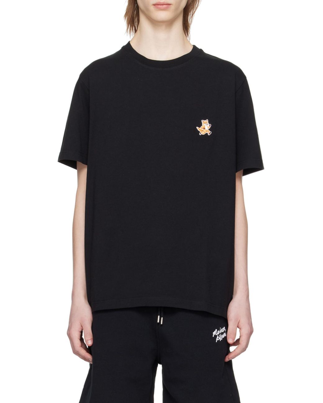 Maison Kitsuné Black Maison Kitsuné Speedy Fox Patch Comfort T-Shirt for men