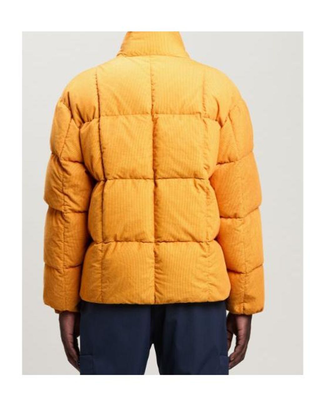 Palm Angels Yellow Zip-Up High Neck Puffer Jacket for men