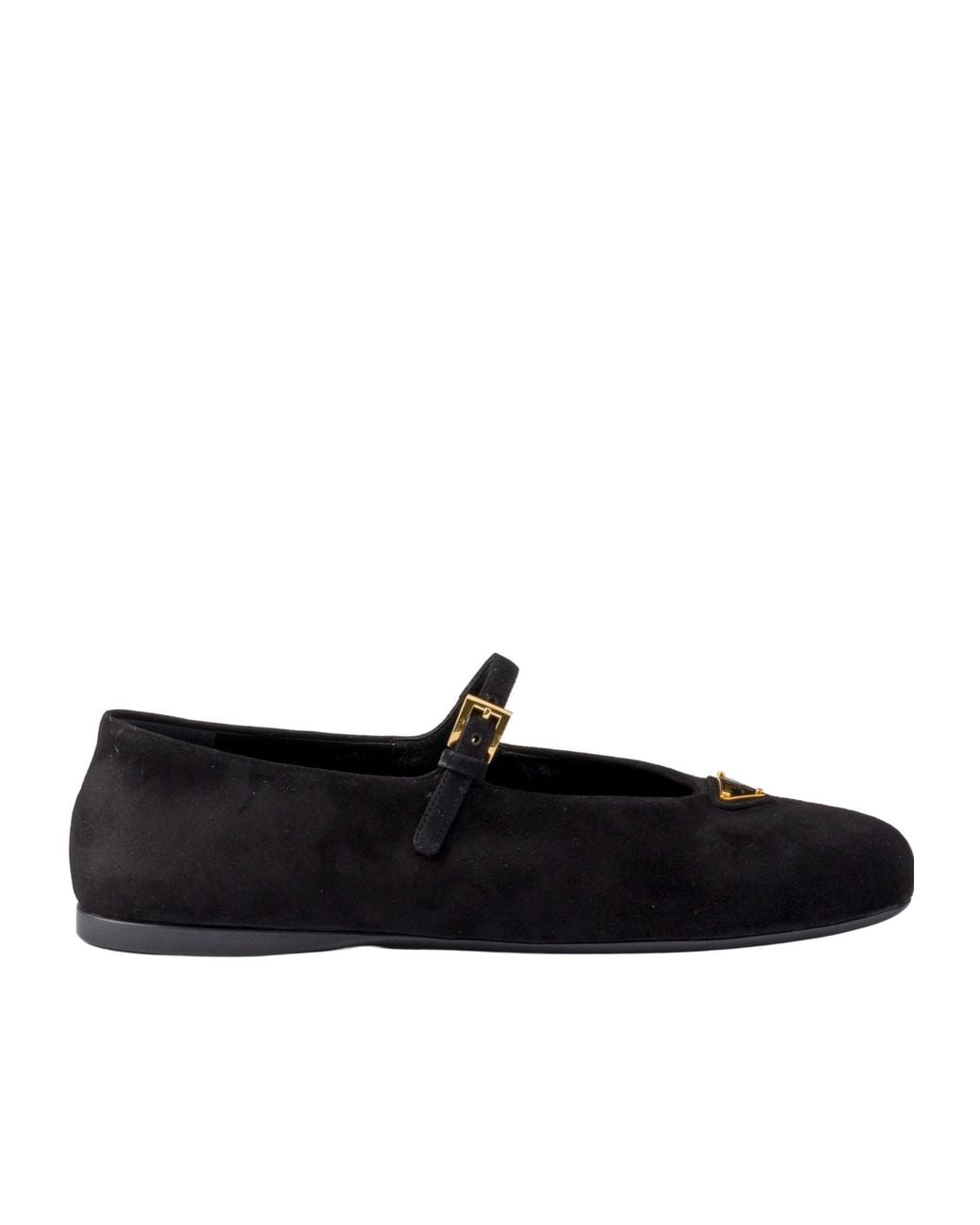 Prada Black Suede Ballerinas