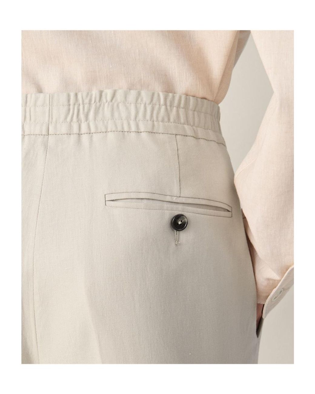 Zegna White Oasi Lino Trousers for men