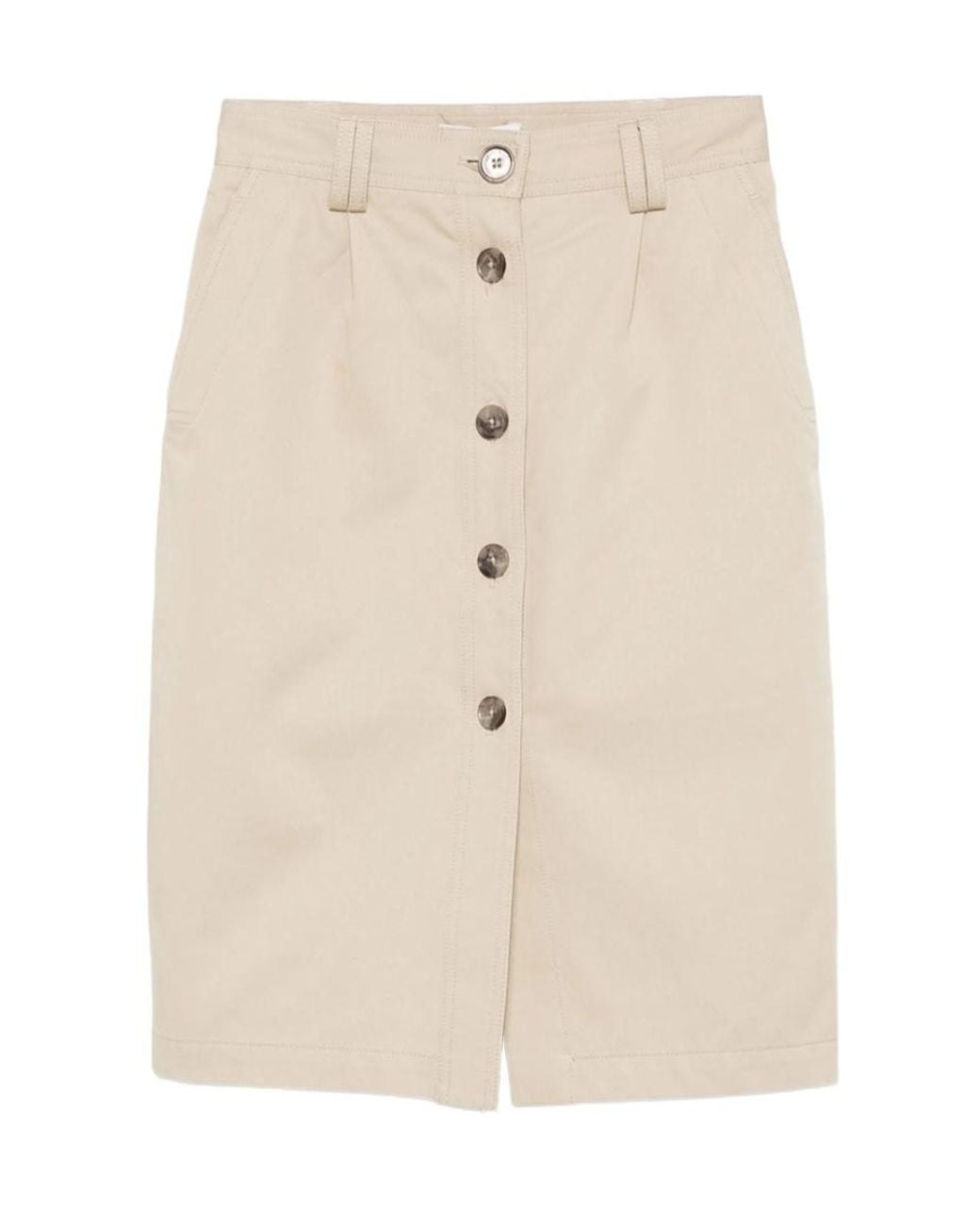 Anine Bing Natural Button-Down Skirt