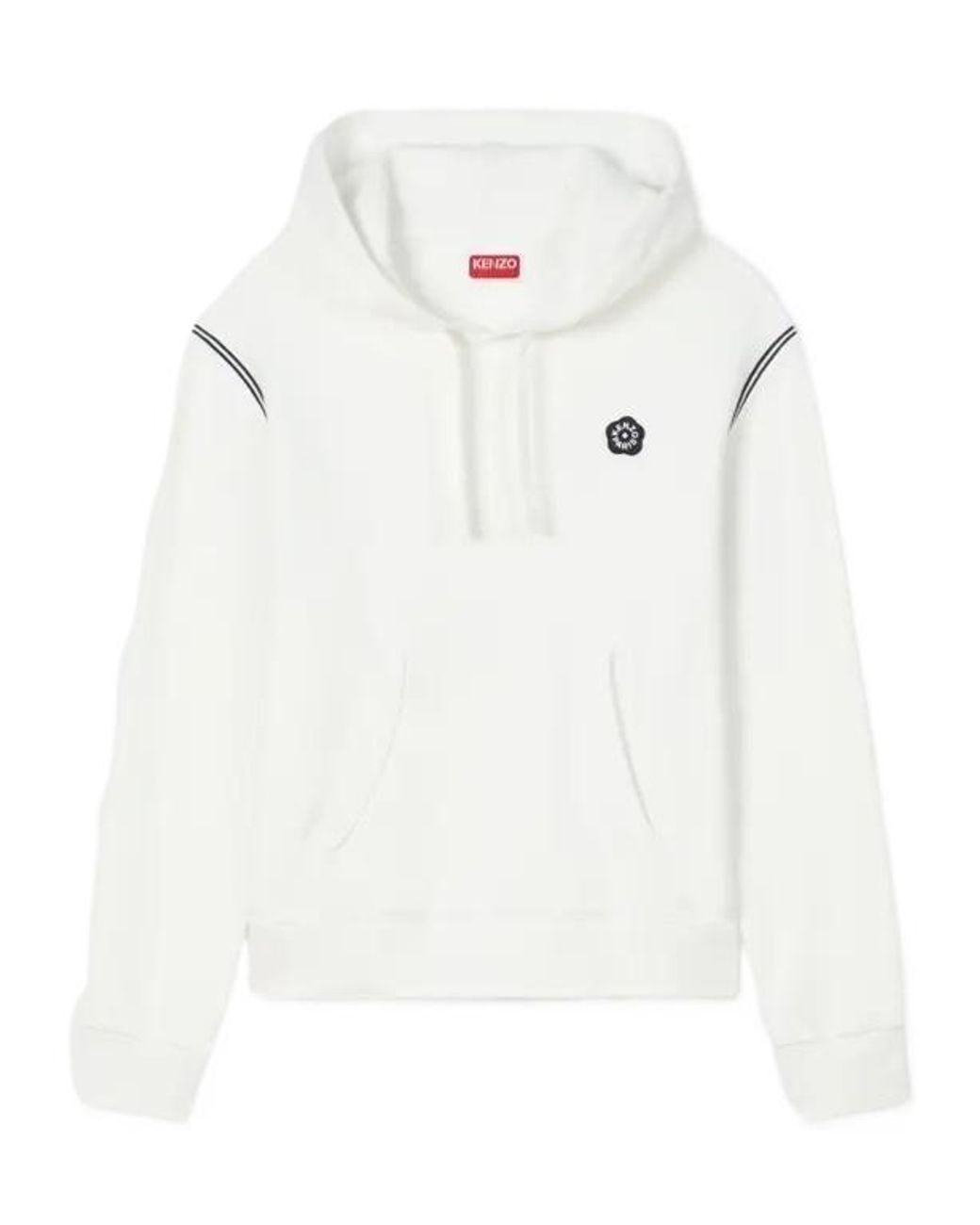 KENZO White Boke Flower 2.0 Embroidered Hoodie for men