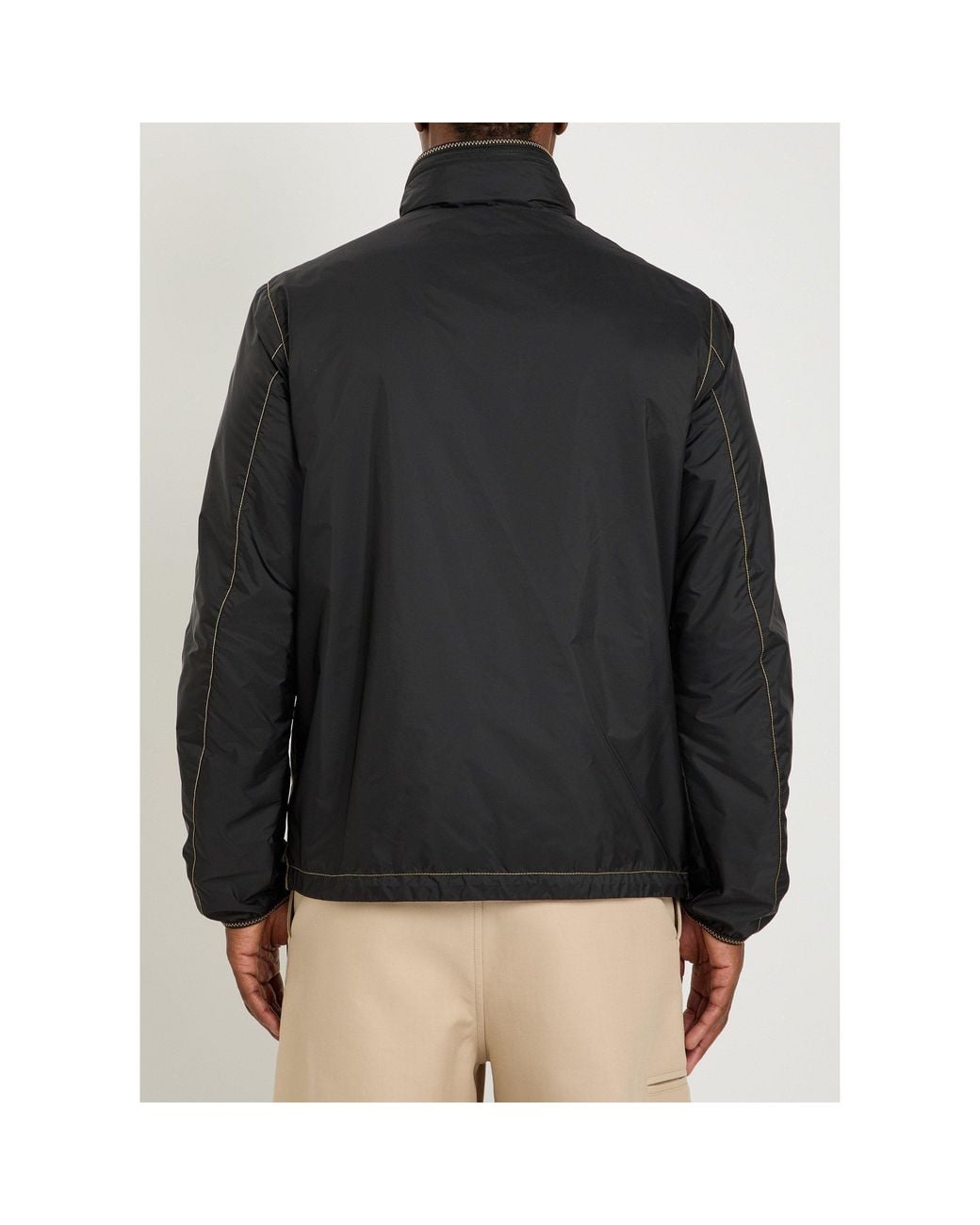 Moncler Black Stand-Collar Nylon Jacket for men