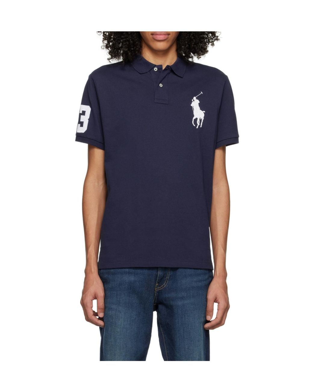 Polo Ralph Lauren Blue Big Pony Slim Fit Polo Shirt for men