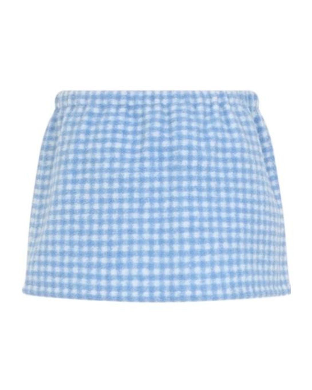 Miu Miu Blue Vichy Fleece Miniskirt