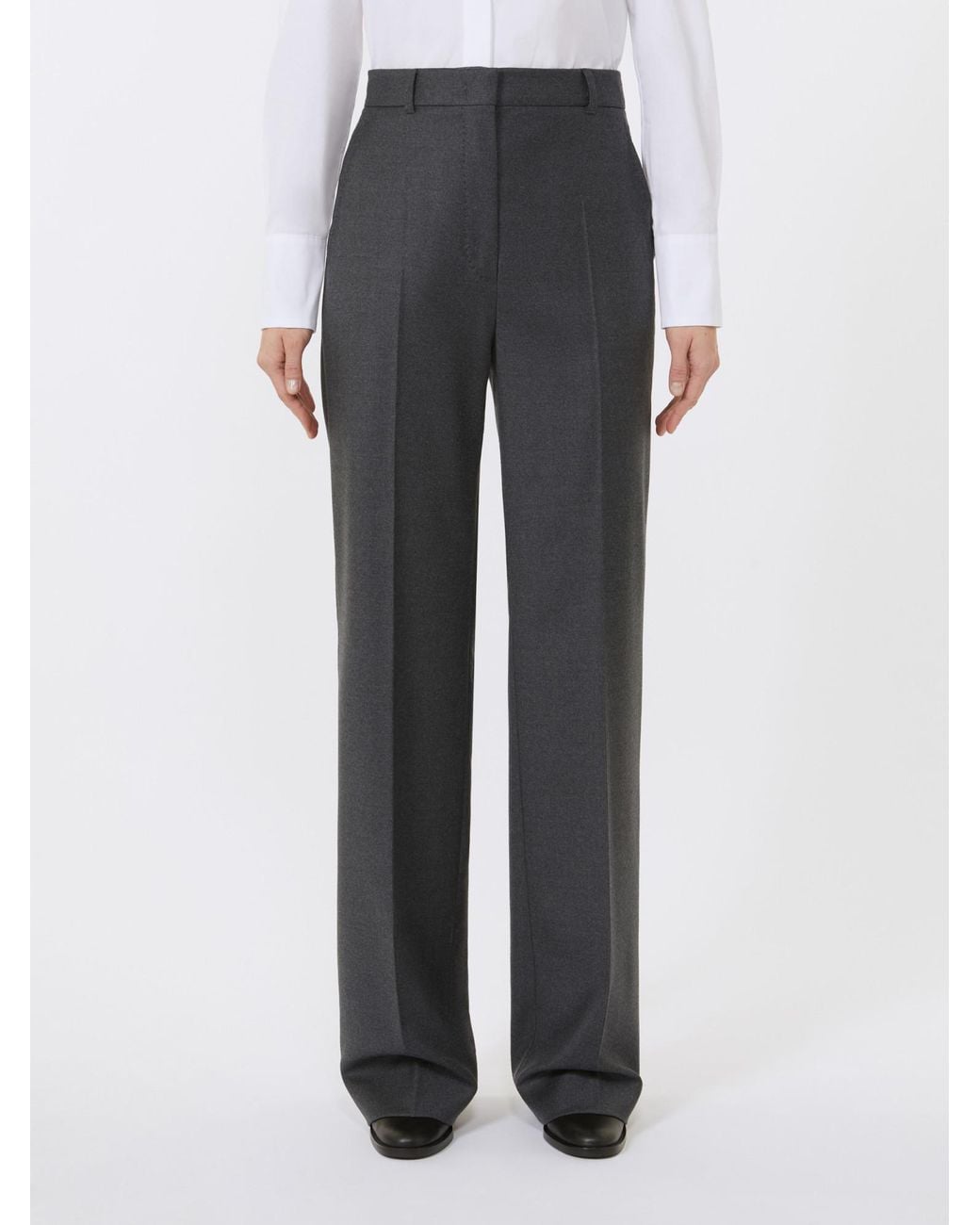 Max Mara Gray Studio Lambro Regular Fit Tailored Trousers
