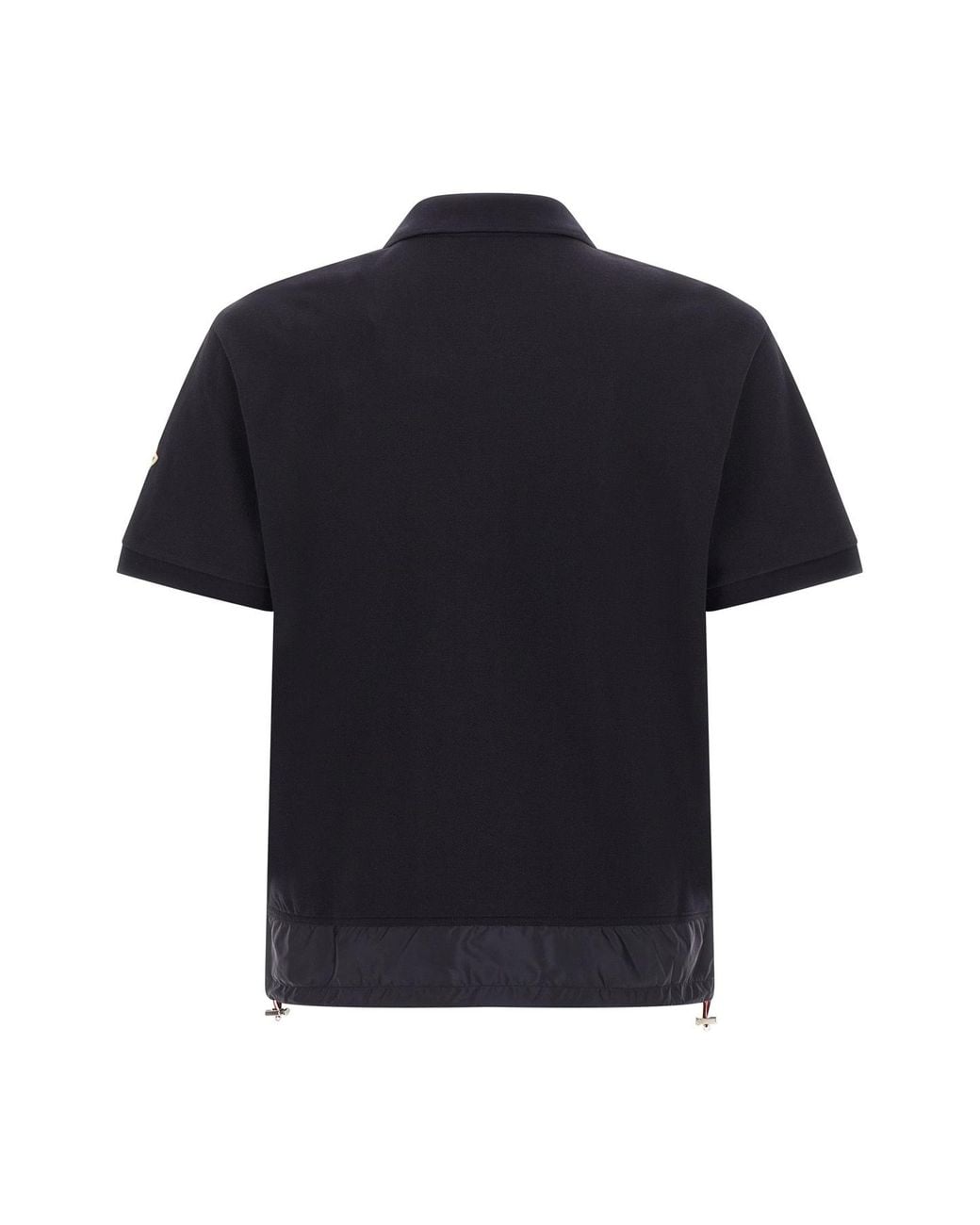 Moncler Black Quater-Zip Short-Sleeve Polo Shirt for men