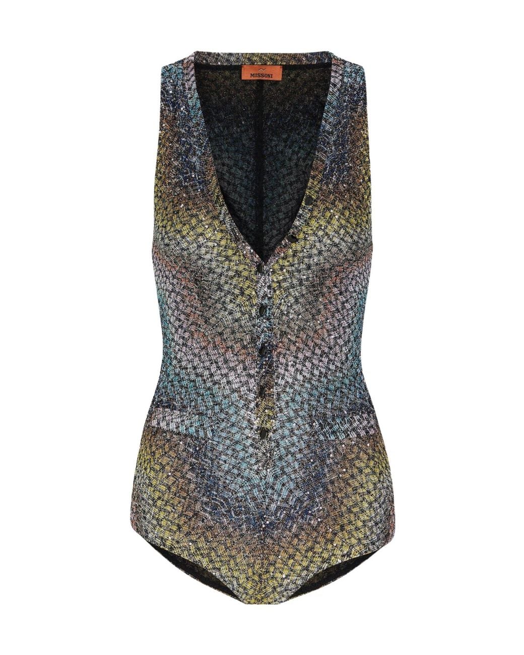 Missoni Blue Fine-Knit Swimsuit