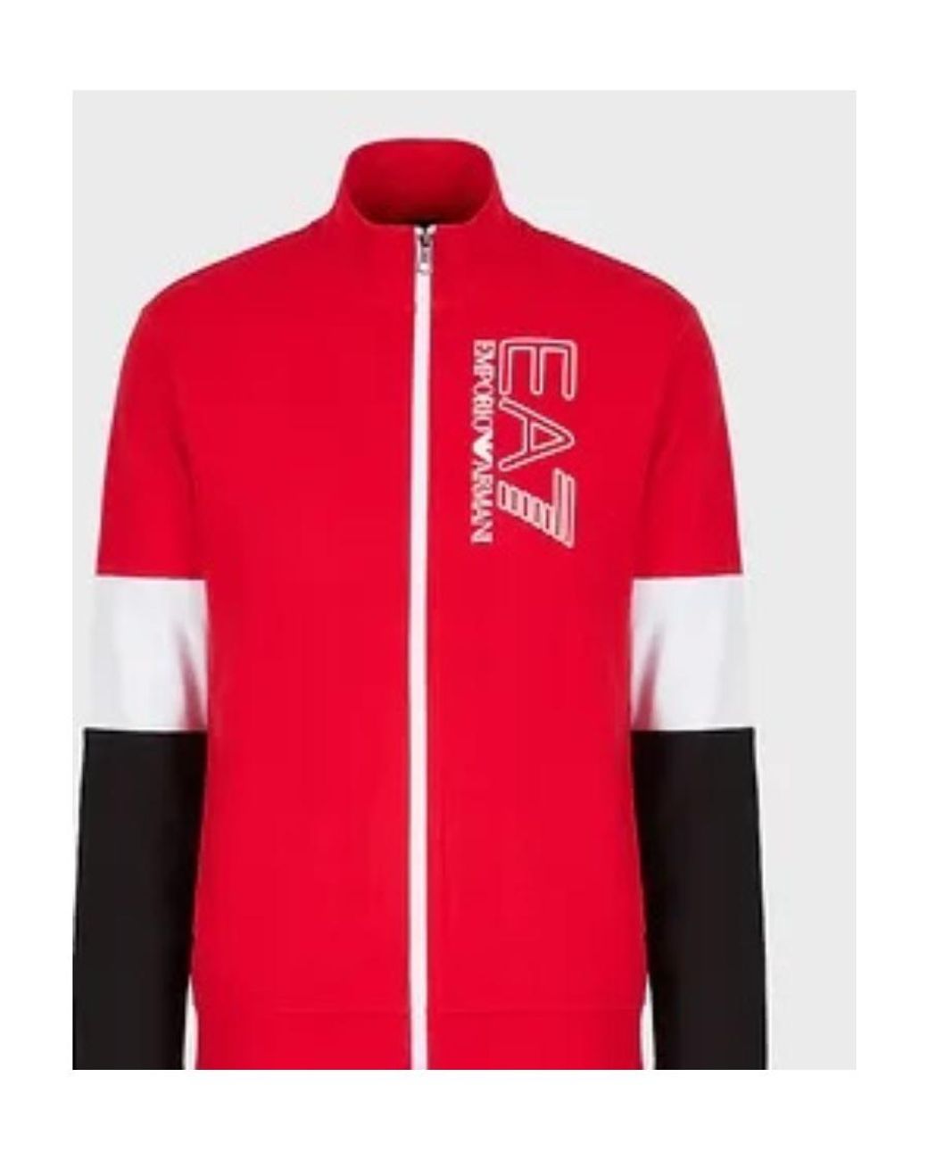 EA7 Red Logo Print Track Suit Top for men