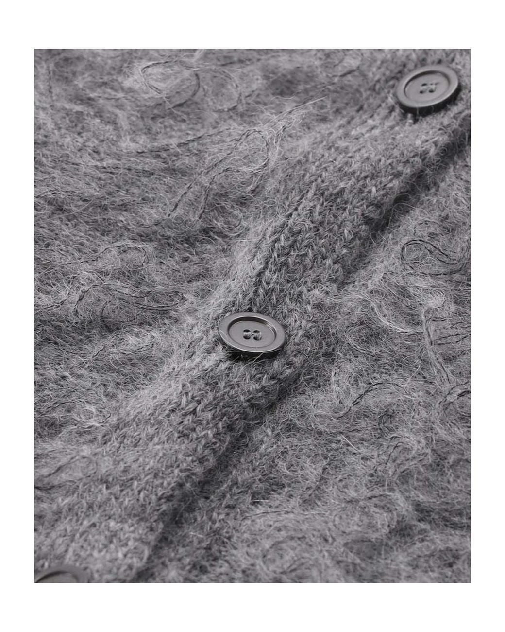 Fabiana Filippi Gray Long-Pile Loop-Knit Sweater