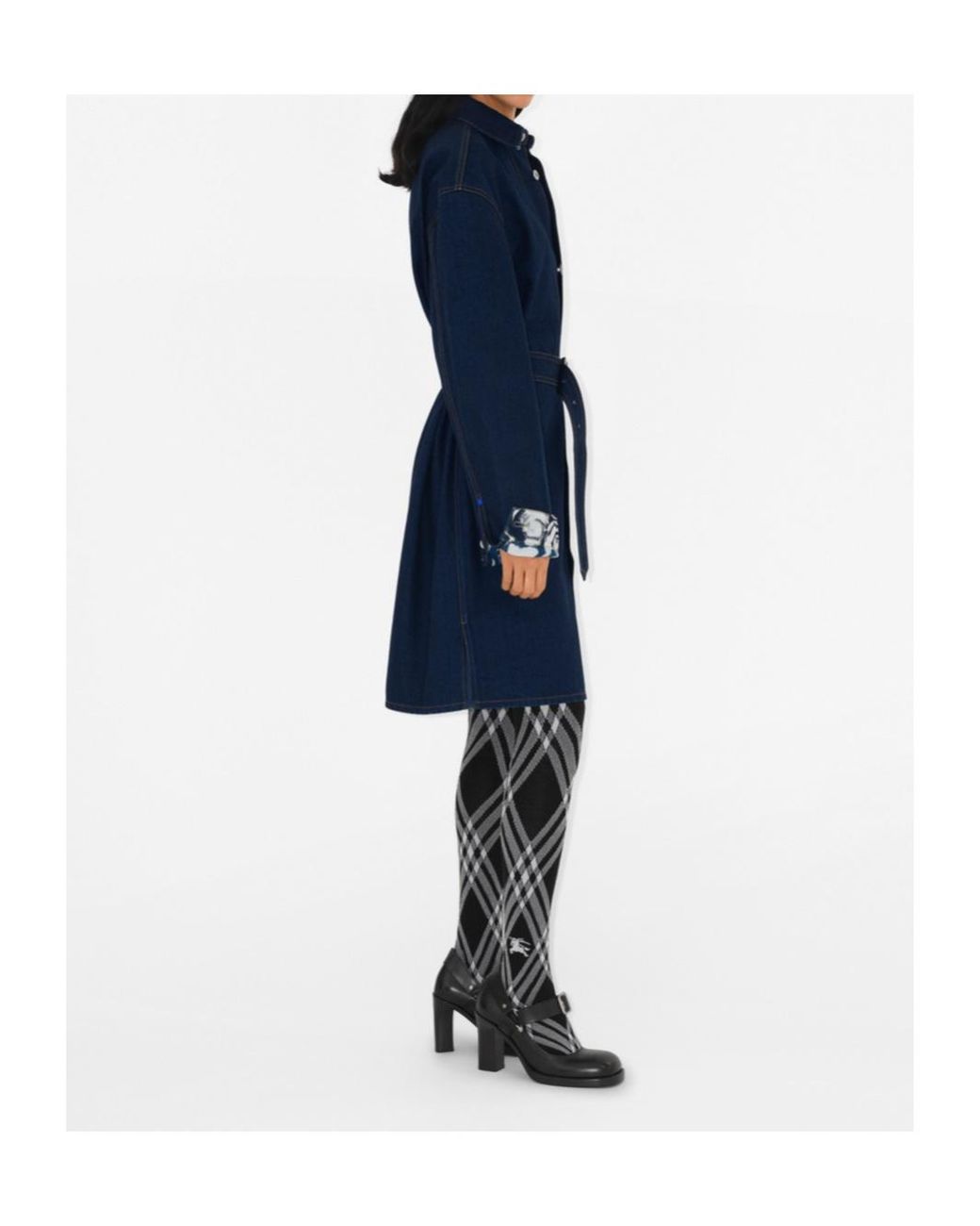 Burberry Blue Japanese Belted Buttoned Denim Shirt Dress
