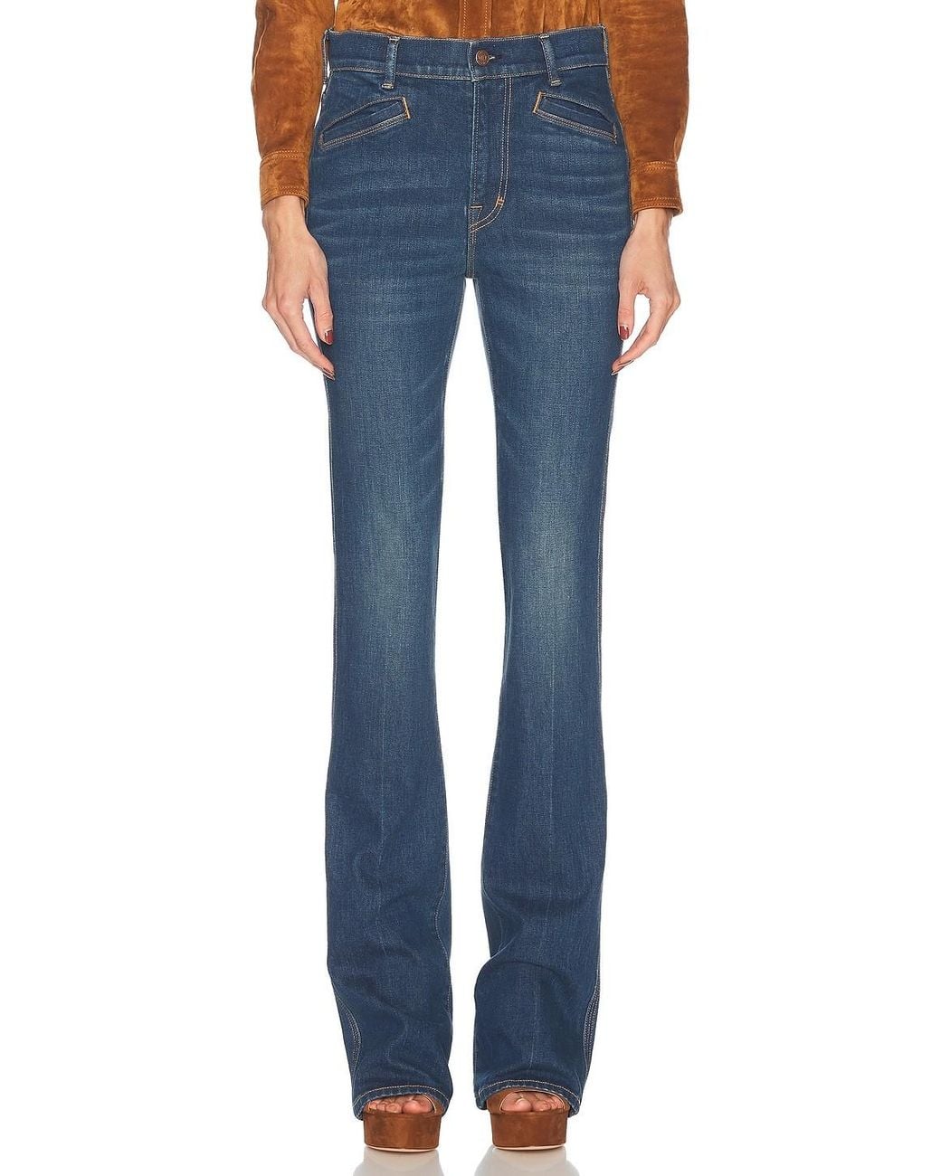 Tom Ford Blue Washed Denim Flared Jeans