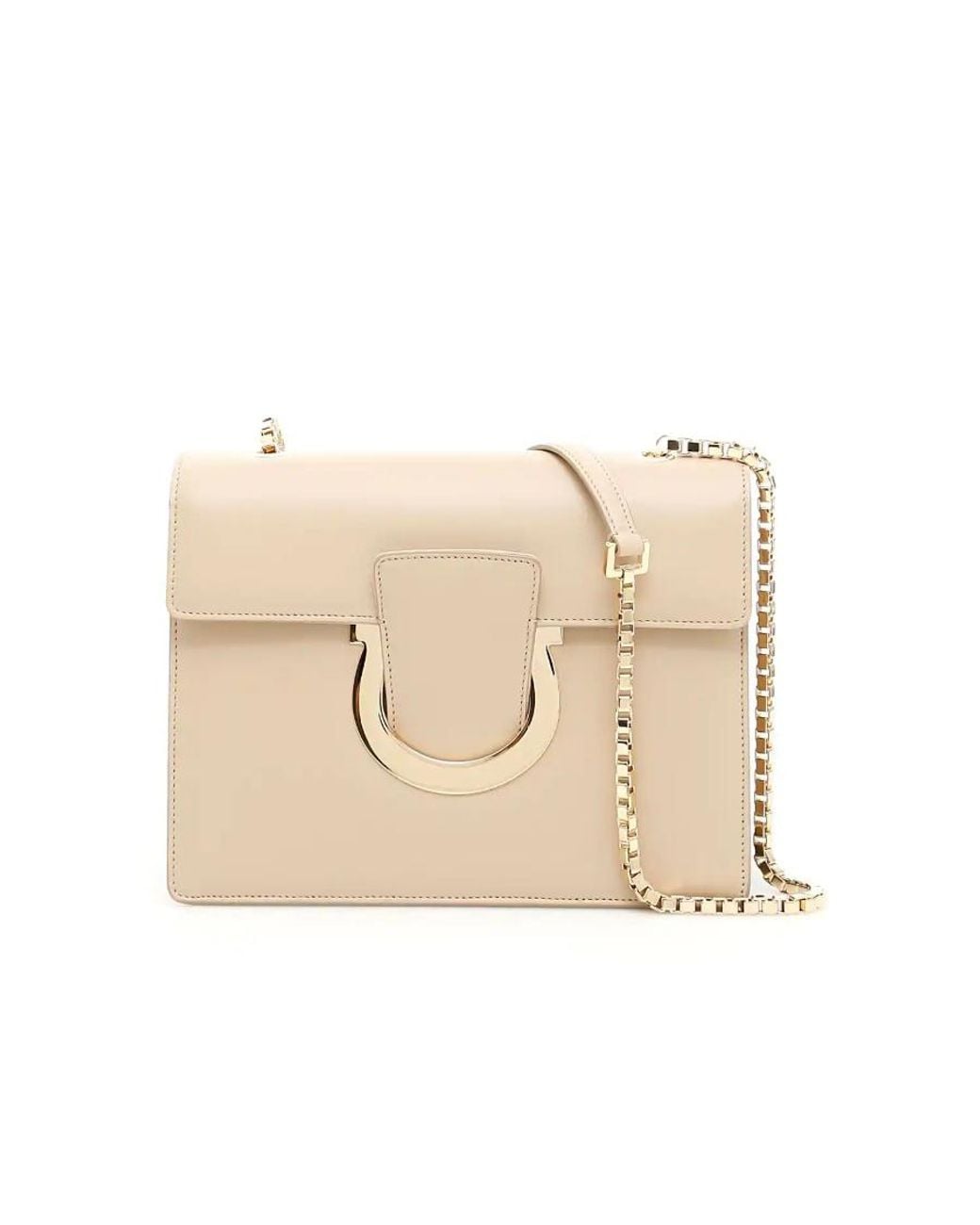Ferragamo Natural Logo Buckle Shoulder Bag