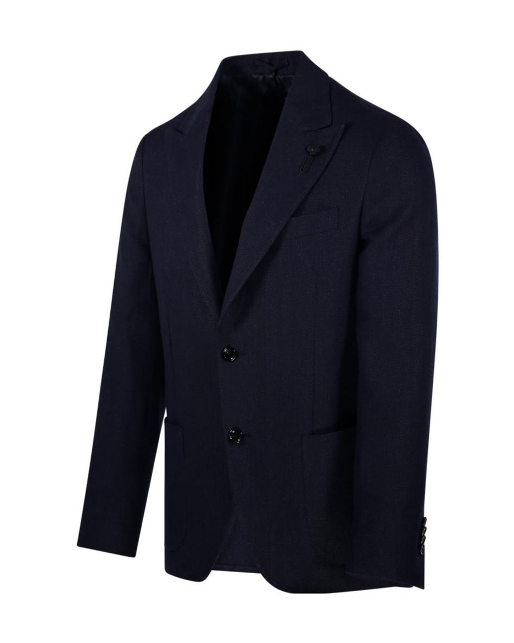Lardini Blue Single-Breasted Patch-Pocket Blazer for men