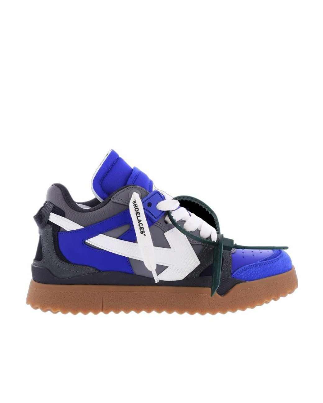 Off-White c/o Virgil Abloh Blue Mid Top Sponge Round Toe Sneakers for men