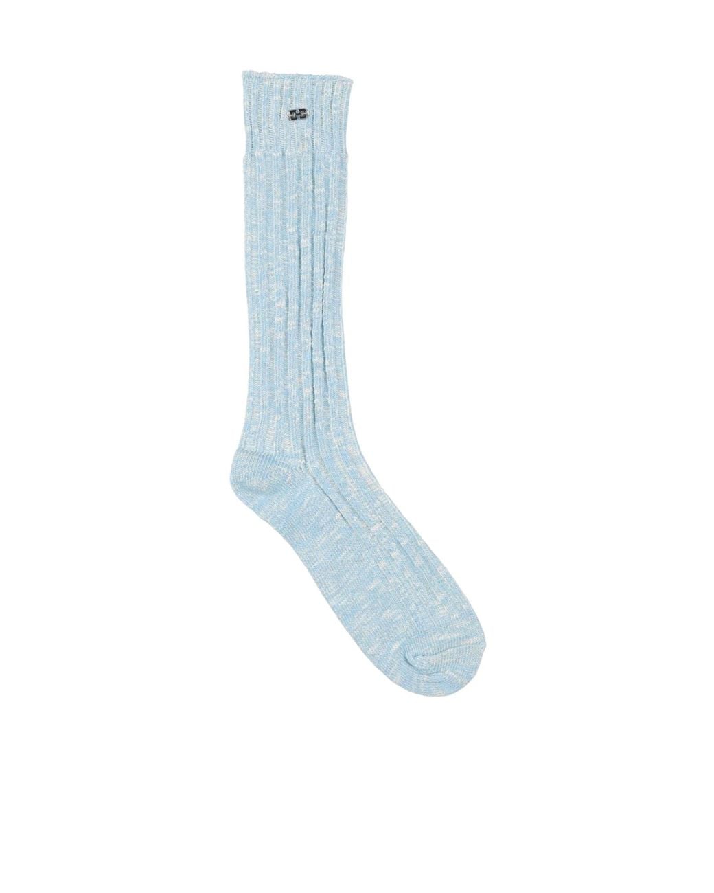 Ganni Blue Metallic Mid-Calf Socks