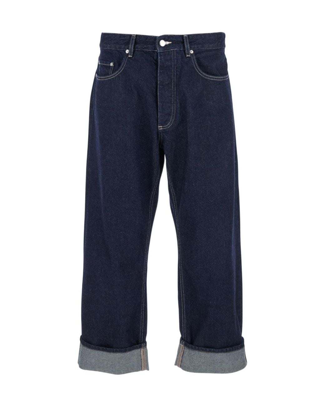 ICON DENIM Blue Ross Logo Patch Jeans for men