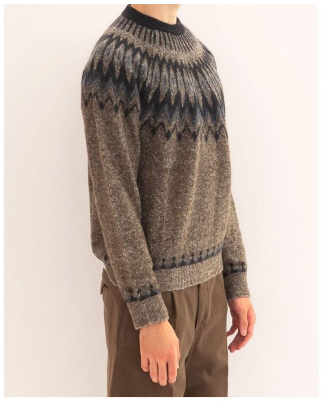 Roberto Collina Gray Crew-Neck Sweater for men