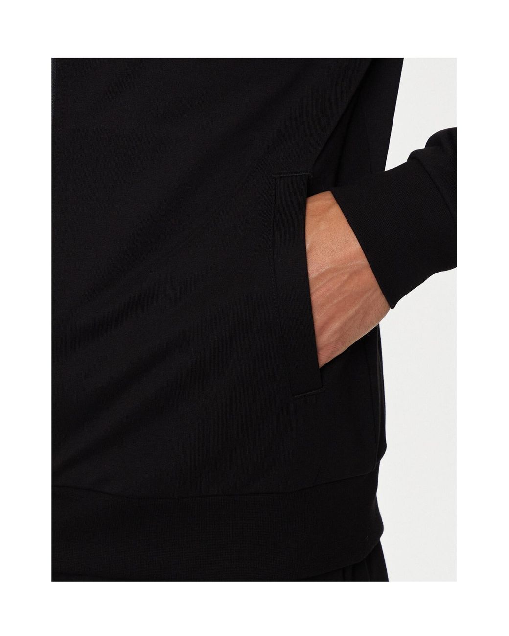 EA7 Black Zip-Up High Neck Sweatshirt for men