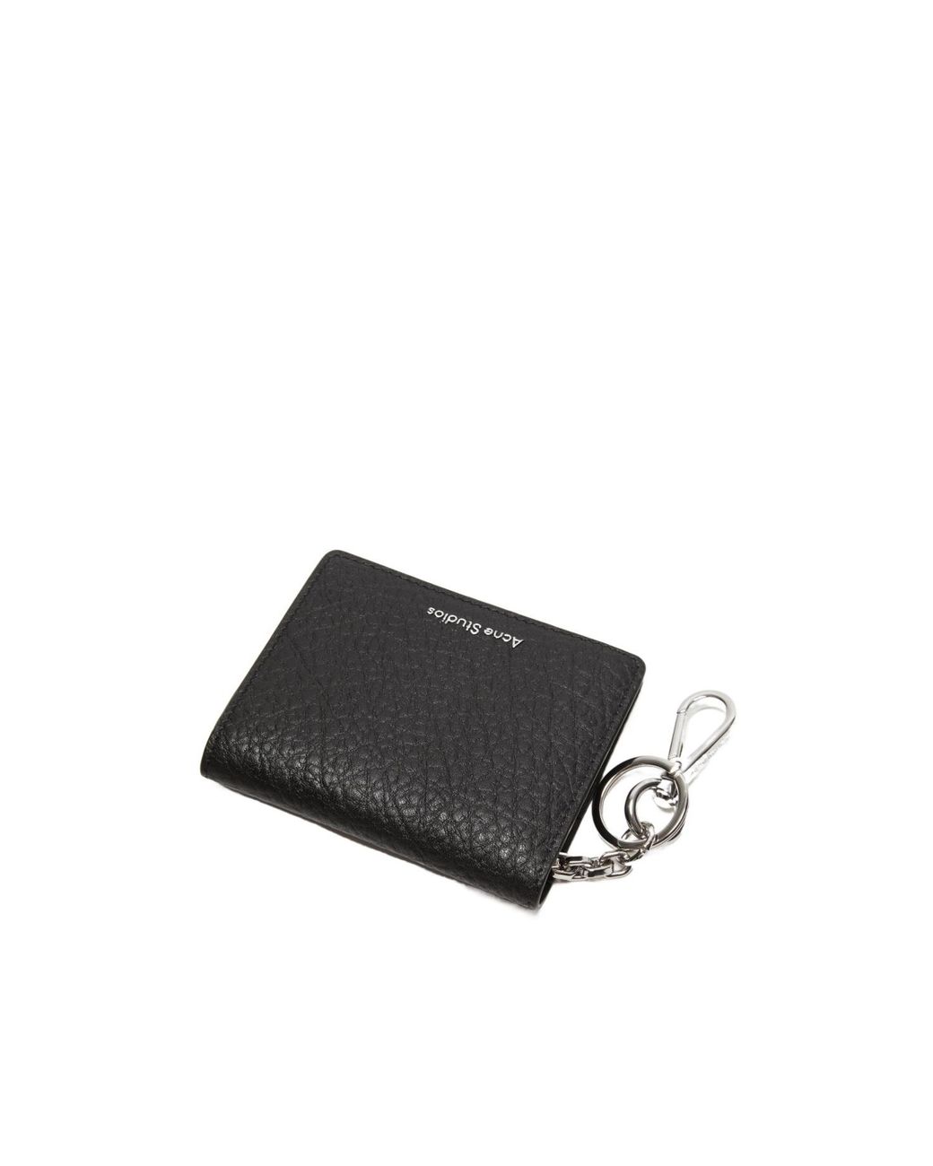 Acne Gray Logo Detailed Bi-Fold Card Case