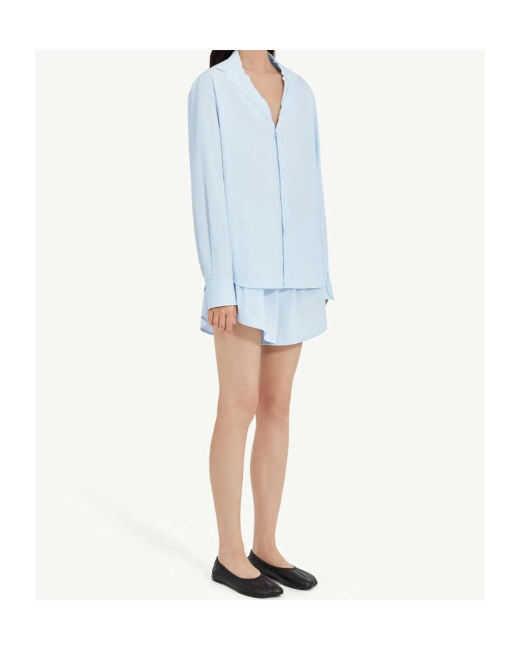MM6 by Maison Margiela Blue Relaxed V-Neck Shirt